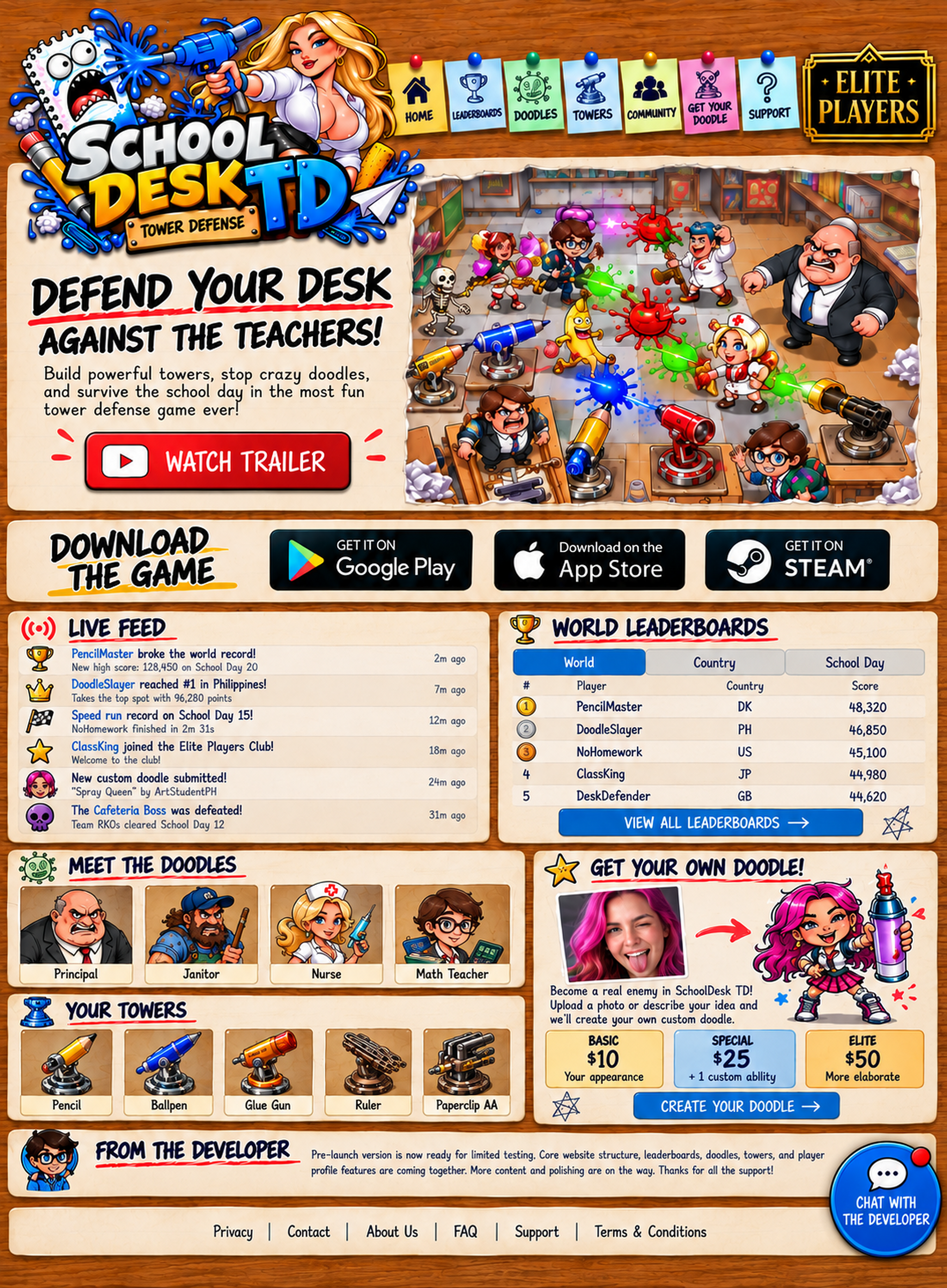 SchoolDesk TD homepage